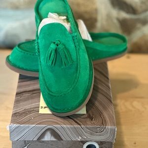 Jeffrey Campbell Wrkathome Loafer Mule. Green Suede size 7.5 m